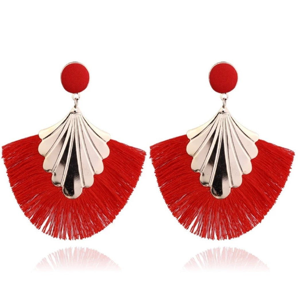 RED TASSEL EARRING - LIMA'Z KOLLECTION